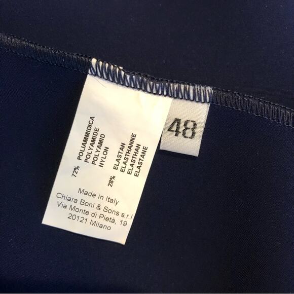 Chiara Boni dark blue oversized bell sleeve boatneck dress size 48 or Large - Picture 14 of 15